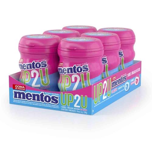 Display com Gomas UP2U Tutti-Frutti Mentos com 6 Unidades com 56g