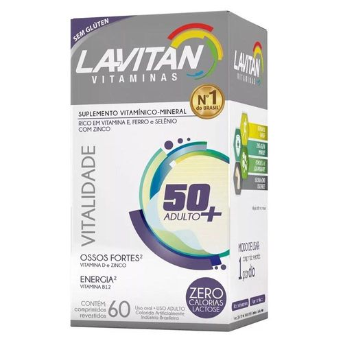 Suplemento Vitamínico Mineral Lavitan Sênior 50+ com 60 Comprimidos Revestidos