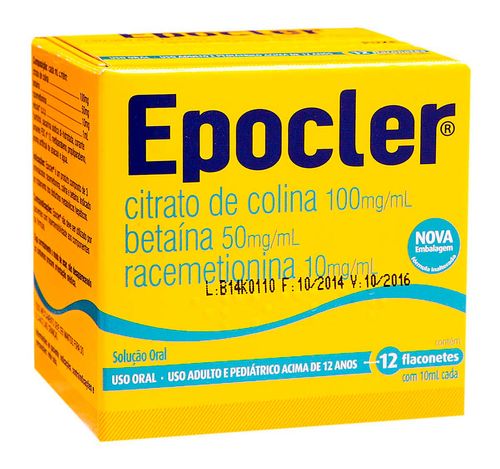 Epocler 100mg/ml + 50mg/ml + 10mg/ml Solução de Uso Oral com 12 Flaconetes com 10ml
