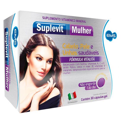 Suplemento Vitamínico Mineral Suplevit Mulher com 30 Cápsulas Gel
