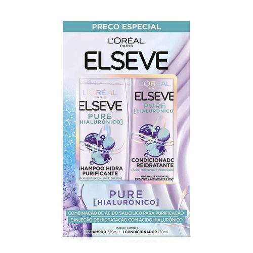 Kit Elseve Pure Hialurônico com 1 Shampoo 375ml + 1 Condicionador 170ml