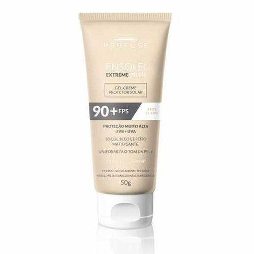 Protetor Solar Facial FPS 90 Profuse Ensolei Extreme Color Bege Claro 50g