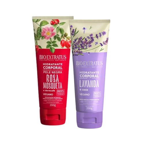 Kit Bio Extratus com Hidratante Corporal Lavanda 200g + Hidratante Corporal Rosa Mosqueta 200g