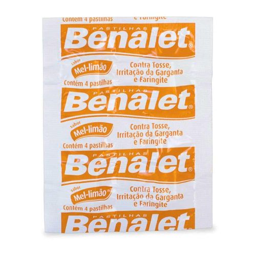Benalet Pastilha Sabor Mel e Limão com 4 Unidades