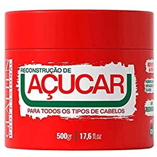 Máscara de Reconstrução e Brilho Açucar Ação Regeneradora Glatten Professional 500g
