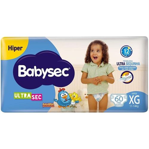 Fralda Galinha Pintadinha Babysec Ultra Hiper XG com 60 Unidades
