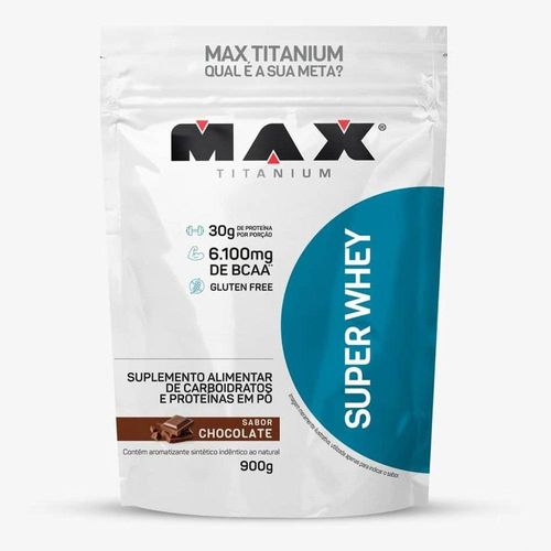 Refil Super Whey Max Titanium Sabor Chocolate 900g