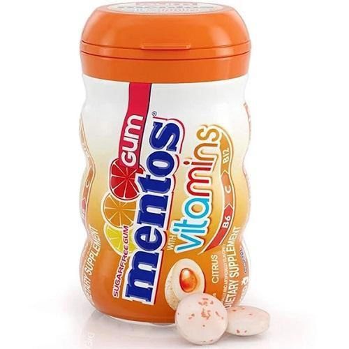 Mentos Goma de Mascar Vitamins Citrus Garrafa 48g