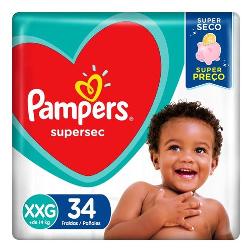 Fralda Pampers Supersec XXG com 34 Unidades