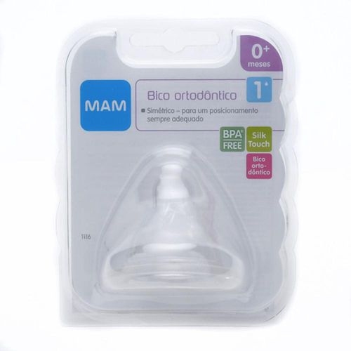 Bico para Mamadeira com Fluxo Lento 0 Meses+ MAM com 1 Unidade