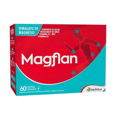 Magflan Dimalato De Magnésio com 60 Cápsulas