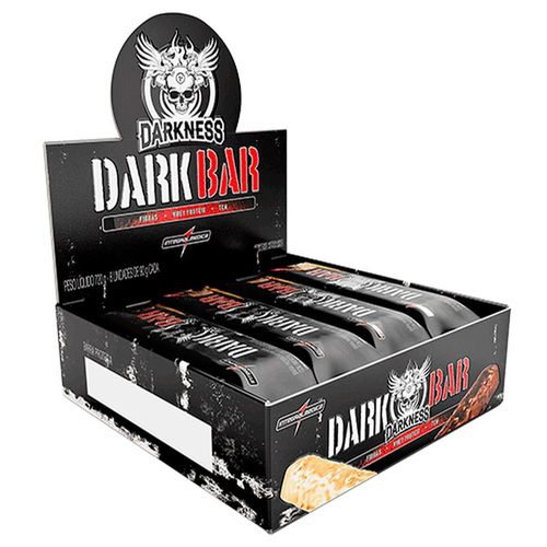 Display Whey Bar Protein Darkness Integralmédica Sabor Flocos com Chocolate Chips com 8 Unidades com 90g
