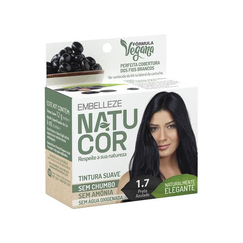 Tintura Permanente Natucor 1.7 Preto Azulado Jamelão com 1 Unidade