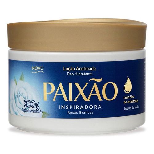 Paixao Loção Hidratante Corporal Acetinada Inspiracao Rosas Brancas 300g