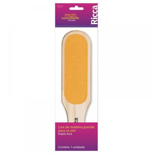 Lixa para Pés Dupla Face em Madeira Grande Ricca com 1 Unidade