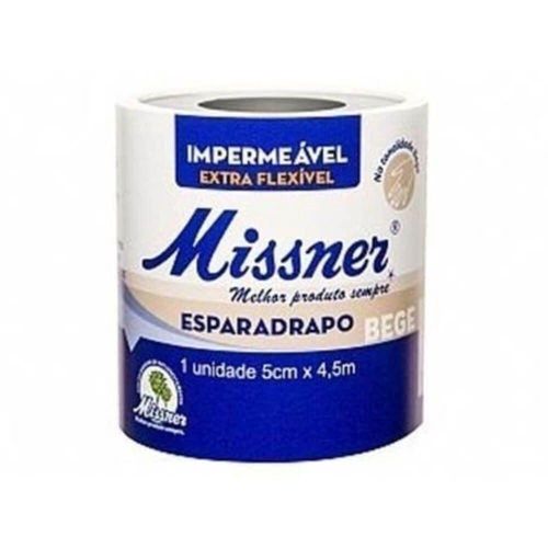 Esparadrapo Impermeável Cor Bege Missner 5cm X 4,5m com 1 Unidade