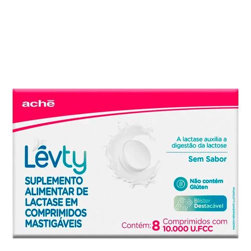 Lévty 10,000FCC Sem Sabor com 8 Comprimidos Mastigáveis