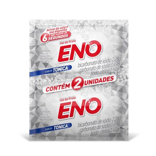 Sal de Frutas Eno Pó Efervescente de Uso Oral Sabor Tônica com 30 Unidades com 2 Envelopes com 5g