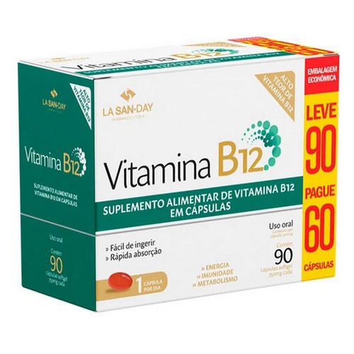 Vitamina B12 750mg Pague 60 e Leve 90 Cápsulas
