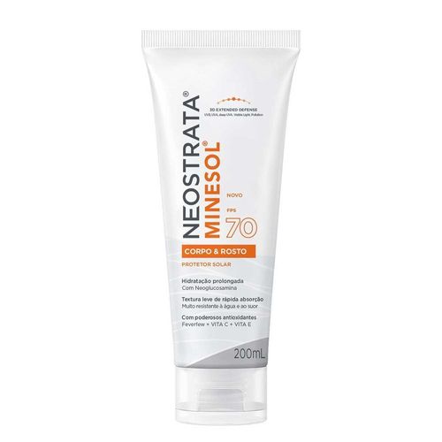 Protetor Solar Corpo & Rosto FPS 70 Minesol 200ml