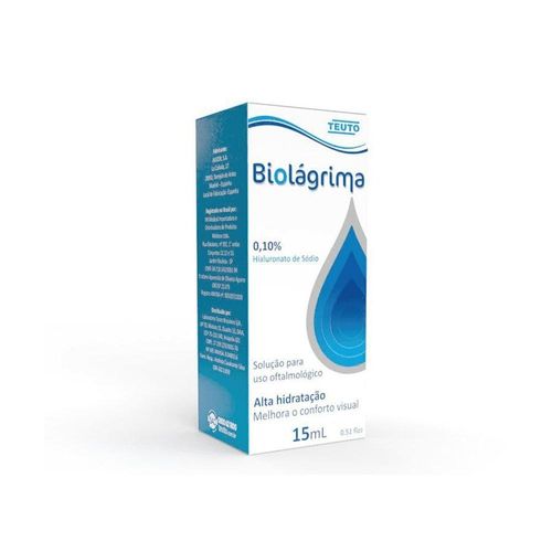 Biolágrima 0,10% Solução de Uso Oftálmico Frasco Gotejador 15ml