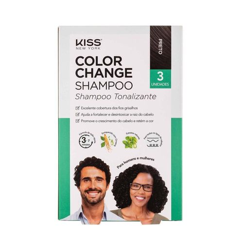 Shampoo Tonalizante Preto Color Change com 3 Unidades