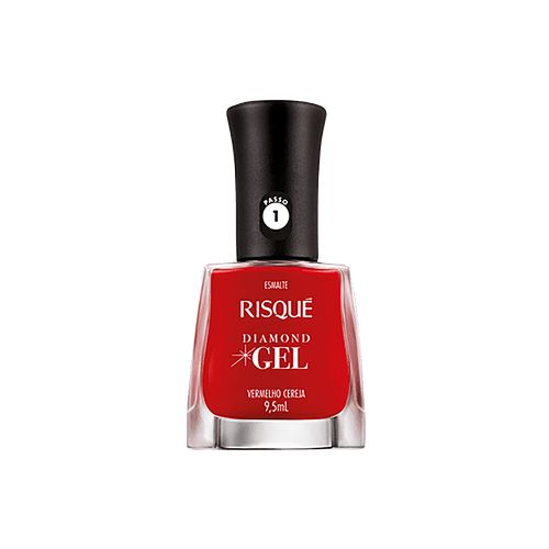 Esmalte Risqué Diamond Gel Vermelho Cereja 9,5ml
