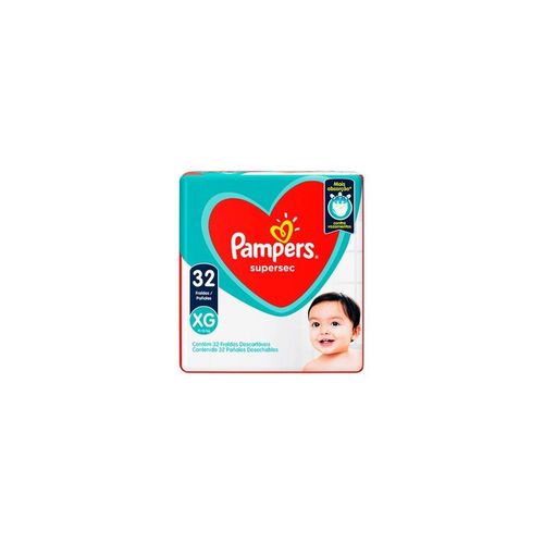 Fraldas Descartáveis Pampers Supersec Tamanho XG com 32 Unidades