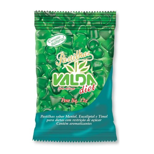 Pastilhas Valda Diet Menta Sachê 12g