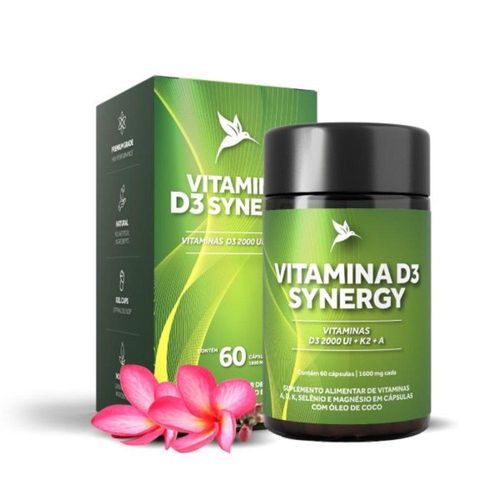 Vitamina D3 Synergy Puravida com 60 Cápsulas com 1200mg