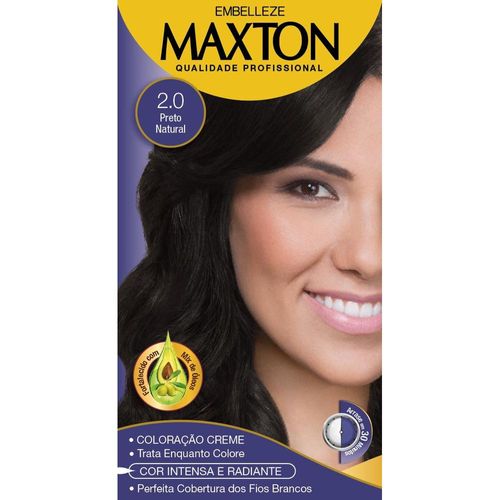 Coloração Creme Maxton Cor Nº 2.0 Preto Natural com 1 Unidade