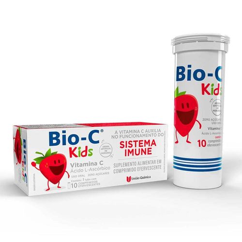 Bio C Kids Sabor Morango com 10 Comprimidos Efervescentes