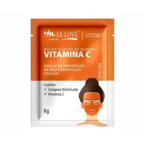 Máscara Facial Peel Off Max Love com Colágeno e Vitamina C 8g