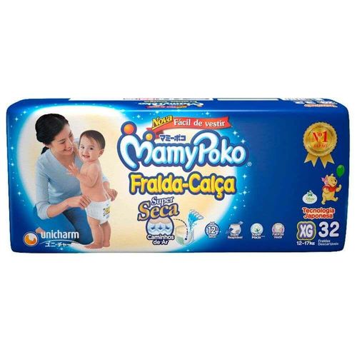 Fralda-Calça Mamypoko Super Seca XG com 32 Unidades
