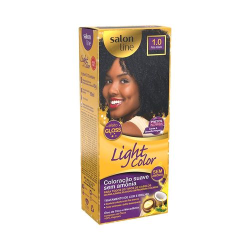 Coloração Light Color Salon Line Nº 1.0 Preto Azulado com 1 Unidade