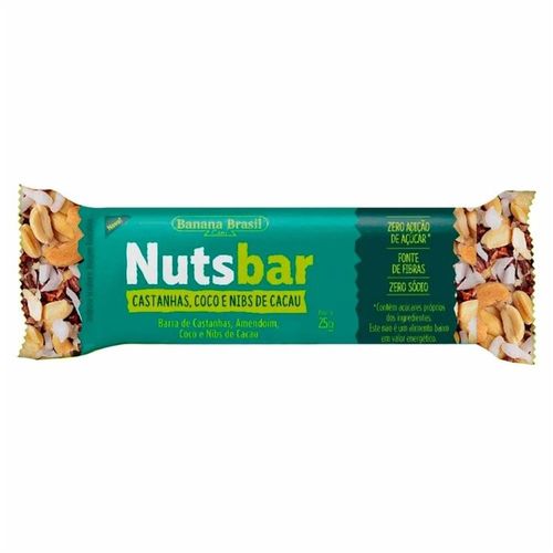 Barra de Cereal Nuts-Bar Castanhas Coco e Nibs de Cacau 25g