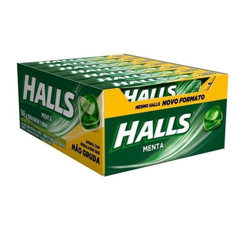 Bala Halls Sabor Menta com 21 Unidades com 28g