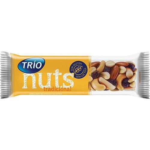 Barra de Cereal Trio Nuts Light Tradicional Mix Saudável com Castanha de Caju Castanha do Pará Amendoim Amêndoas Inteiras e Uva Passa com 1 Unidade