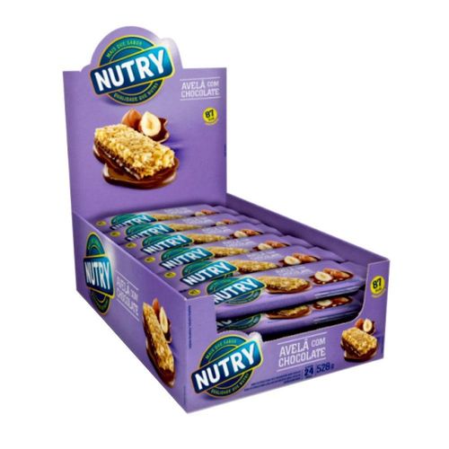 Display com Barras de Cereais Nutry Light Sabor Avelã com 24 Unidades com 22g