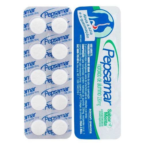 Pepsamar 230mg com 20 Blísteres com 10 Comprimidos Mastigáveis