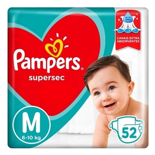 Fralda Pampers Supersec M com 52 unidades
