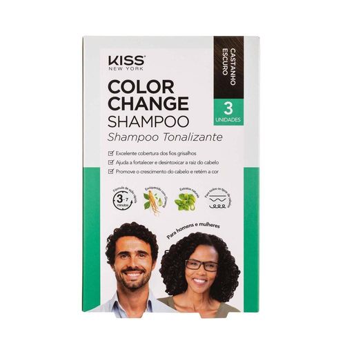 Shampoo Tonalizante Castanho Escuro Color Change com 3 Unidades