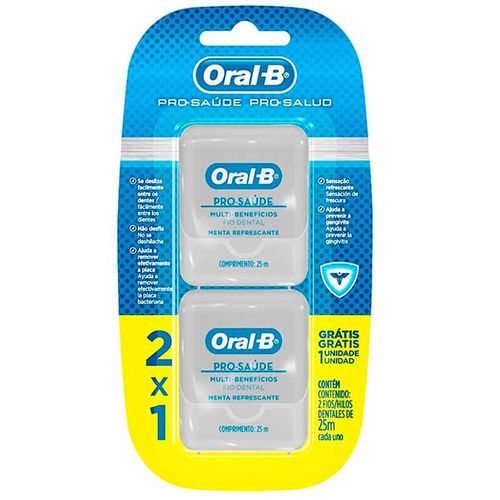 Fio Dental Pro Saúde Oral-B com 2 Unidades com 25m
