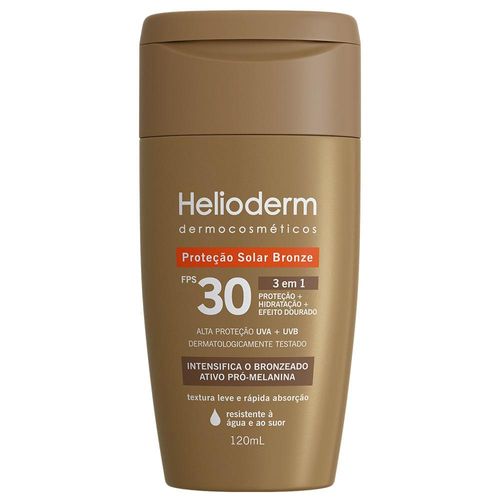 Bronzeador Helioderm Corporal FPS 30 Efeito Dourado 120ml