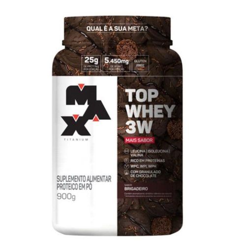 Top Whey 3W Mais Sabor Brigadeiro Max Titanium 900g