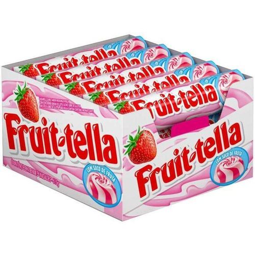 Balas Drops Morango Fruit-Tella com 15 Unidades com 41g