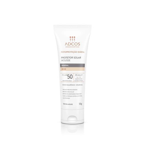 Protetor Solar Mousse Adcos Mineral Beige FPS 50 50g