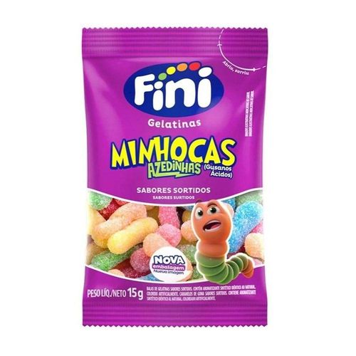 Minhocas de Gelatina Azedinhas Fini 15g