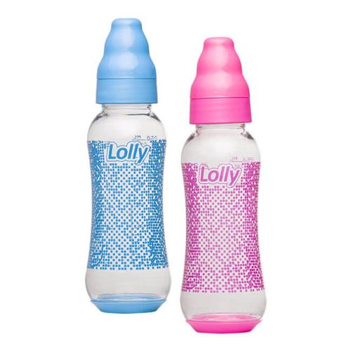 Mamadeira Lolly 6 Meses+ Viva Bico de Silicone Ortodôntica Rosa 250ml