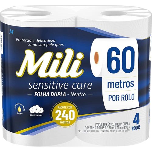 Papel Higiênico Dual Neutro 10cm X 60m com 4 Rolos